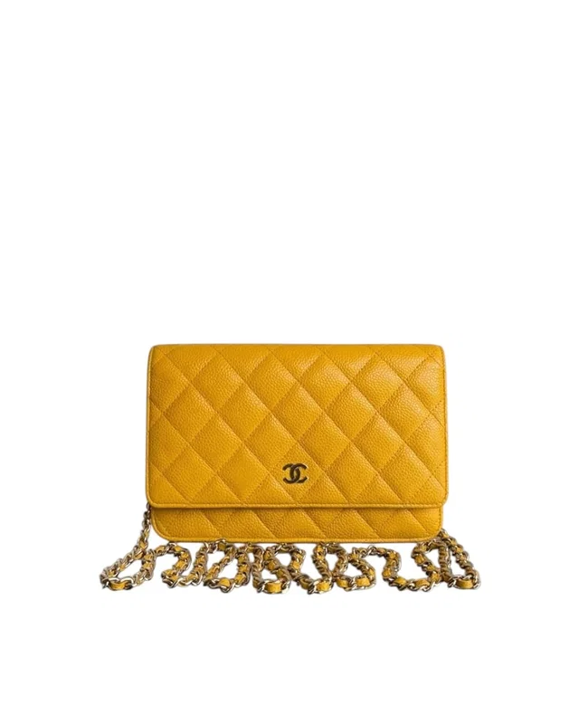 Chanel Wallet On Chain WOC - Quilted Caviar Yellow Series 25 in Yellow Caviar leather from Luxury Promise