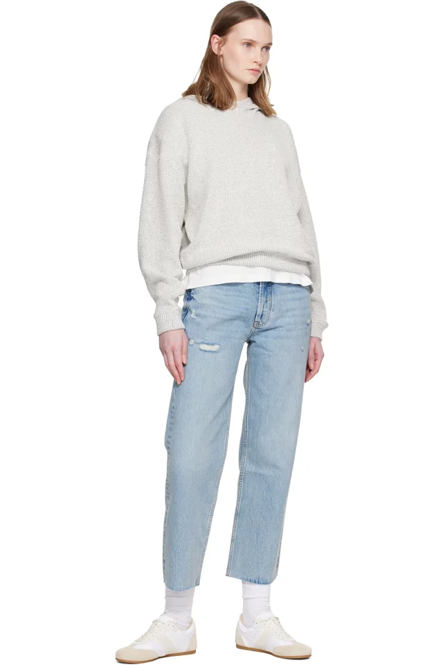 ANINE BING Off-White & Black Framed Monogram Alec Hoodie, photo 5 of 5 from SSENSE