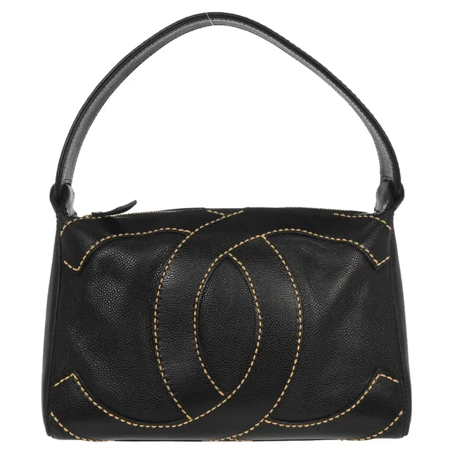 Chanel 2004-2005 Black Caviar Skin Handbag in Black Caviar leather from AMORE Vintage Tokyo