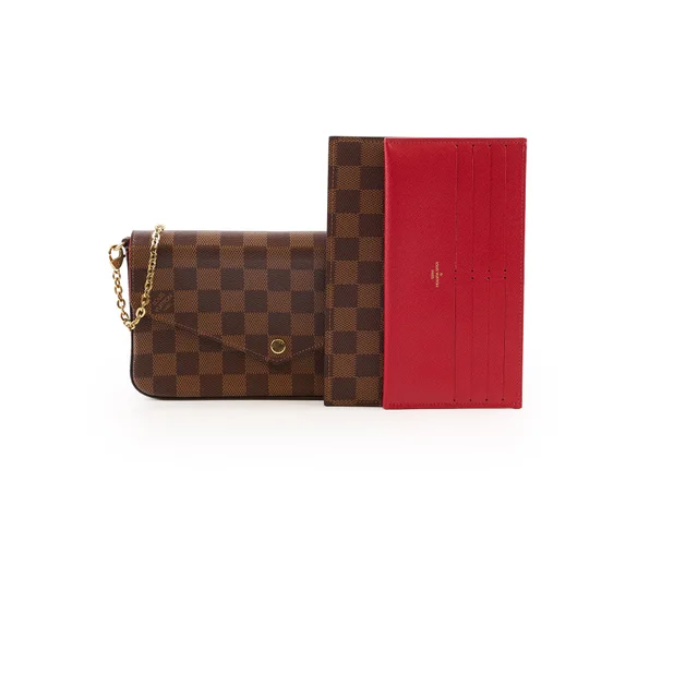 Louis Vuitton Pochette Felicie Damier Ebene 9.3/10 in Brown Canvas from The Purse Affair