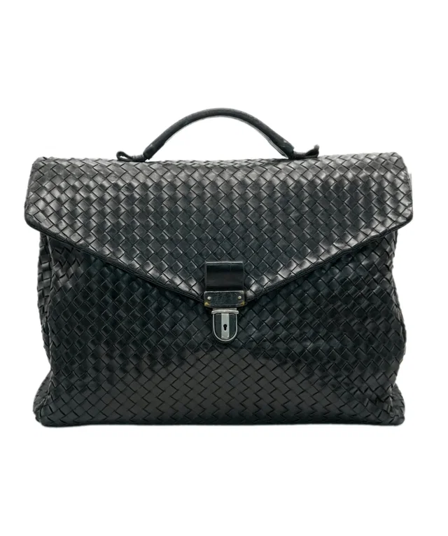 Bottega Veneta Business Bag Leather Black Silver 122139 Auth bs17420 in Black Leather from Luxury Promise