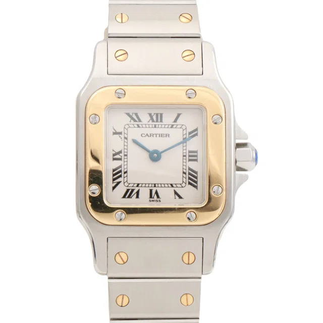 Cartier Santos Galbee SM W20012C4 Quartz Ivory in White from VINTAGE QOO TOKYO