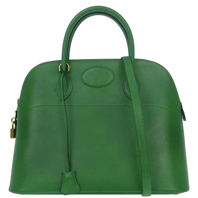 Hermès Green Courchevel Bolide 35 2way Shoulder Handbag in Green Leather from AMORE Vintage Tokyo