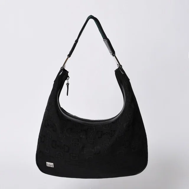 Gucci Hobo Handbag Canvas Sherry Line Black in Black Canvas from The Reluxe
