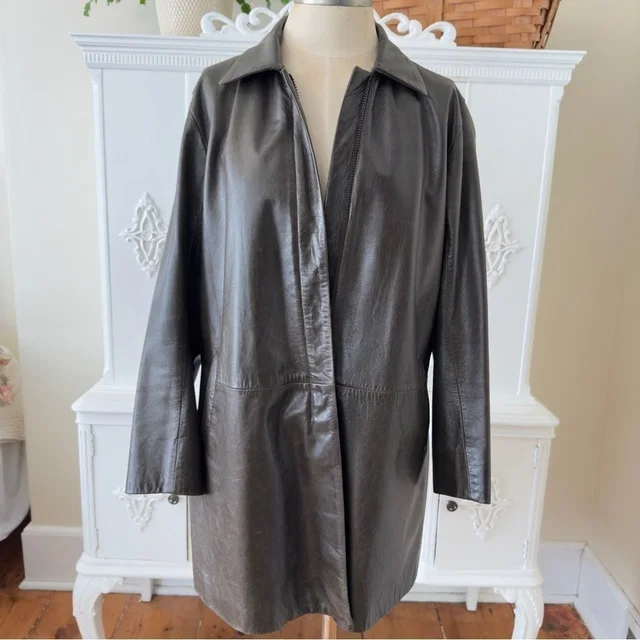 Vintage 90’s Jil Sander Brown Leather Jacket in brown|red Leather from Poshmark