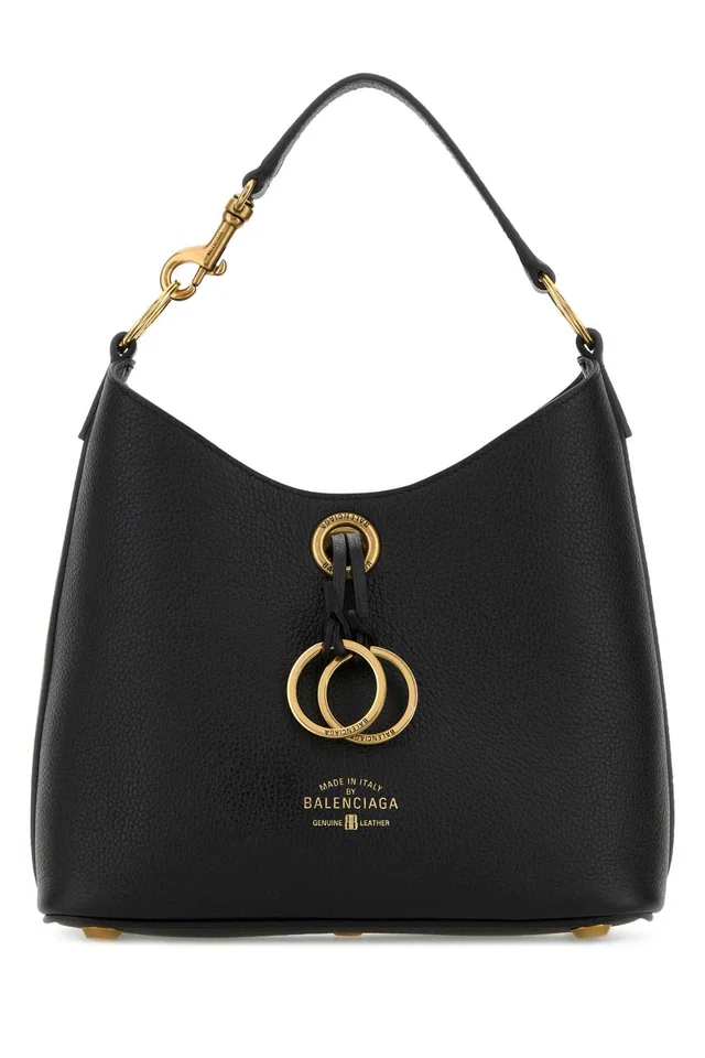 Balenciaga Carrie Shoulder Bag — Black T Domesticated Calf Le in Black Calfskin from HEWI
