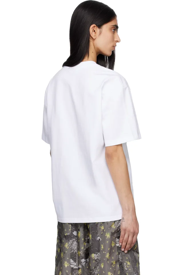 White Heavy Cotton Relaxed Fit 'Ganni' T-shirt, photo 3 of 4 from SSENSE