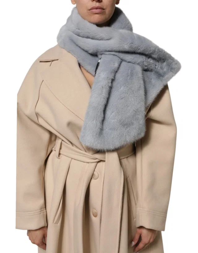 Dolce & Gabbana Mink Fur Shawl — Blue in Blue, image 1 of 1 from italist
