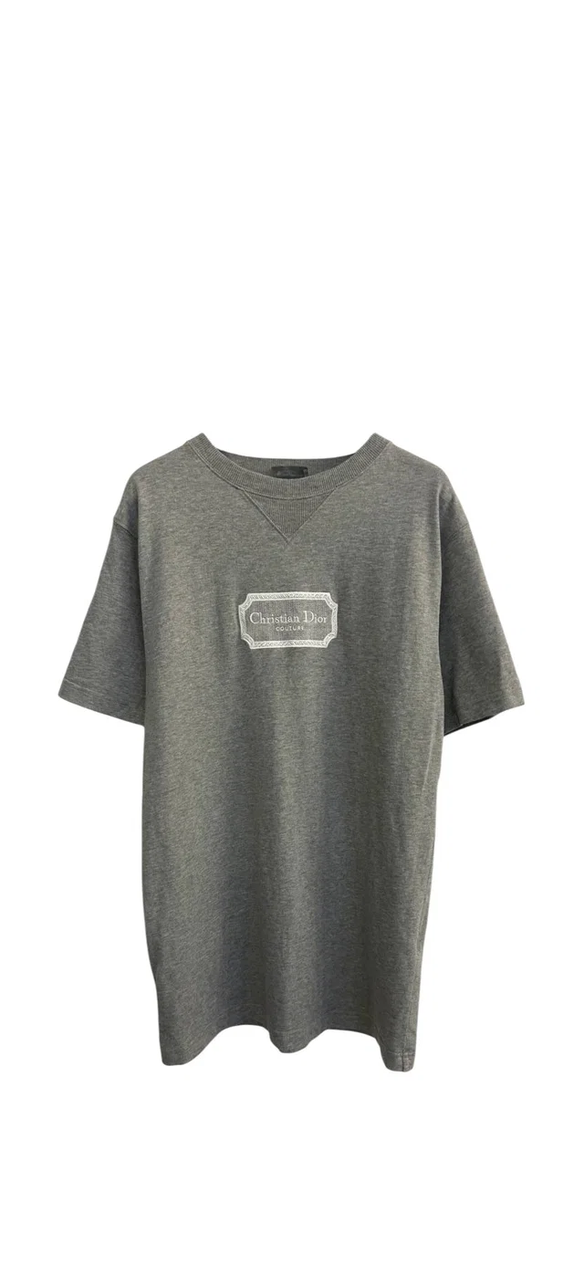 Dior Couture Embroidered Grey T-Shirt Sz XXS in Grey from Luxury Promise