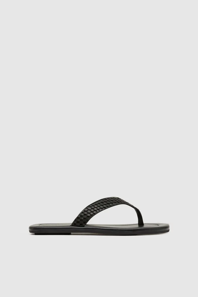 St Agni Lattice Weave Thong - Black from St. Agni, photo 1 of 1