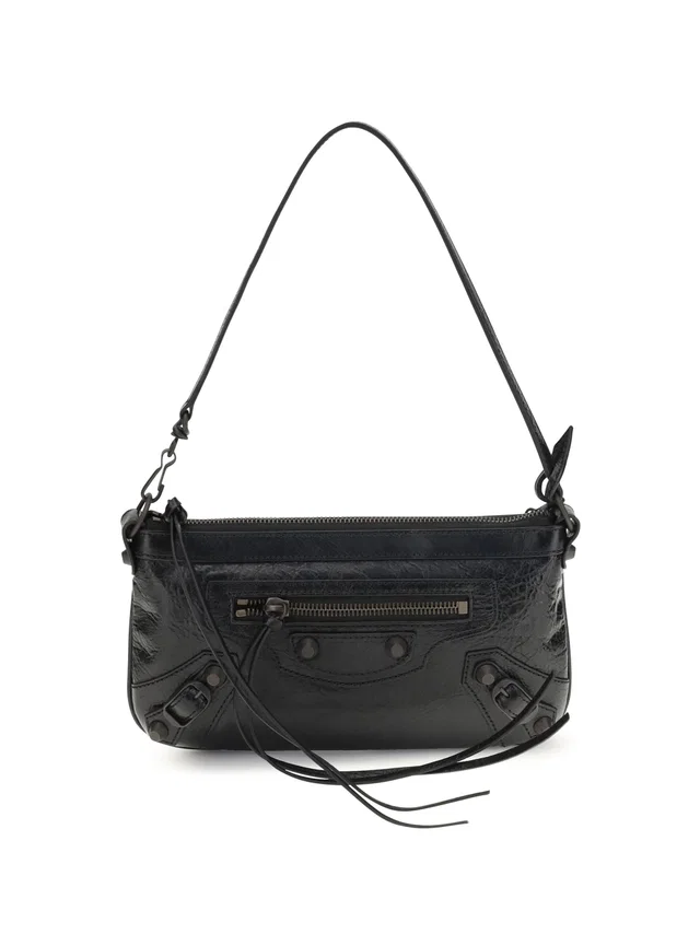 Balenciaga Shoulder Bag — Black Lamb Ovis Aries in Black Lambskin from HEWI