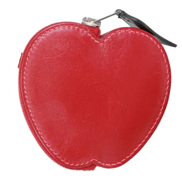Hermès Tutti Frutti Coin Purse Box Calf Red Wallet Silver in Red Box leather from The Reluxe