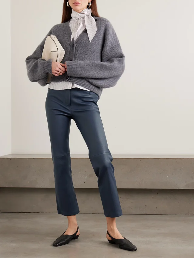 JOSEPH Duke cropped leather flared pants, photo 2 of 2 from NET-A-PORTER (Canada)
