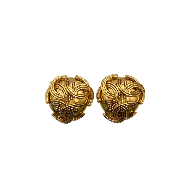 Chanel Vintage Earrings Triple Cocomark Accessory 94A from Luxury Promise