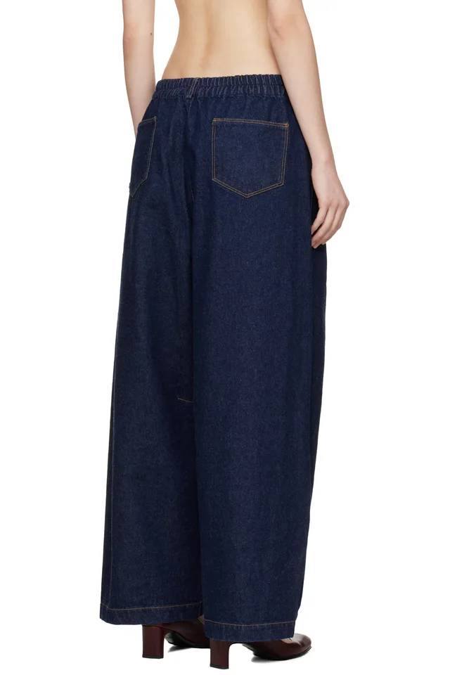 Cordera Blue Curved Baggy Jeans, photo 3 of 4 from SSENSE