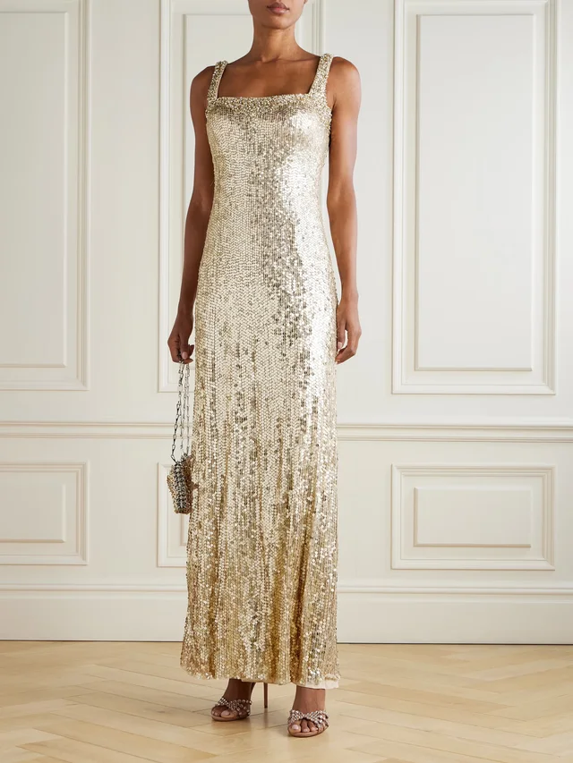 JENNY PACKHAM Lettie crystal-embellished sequined tulle gown in Metallic, photo 2 of 2 from NET-A-PORTER (Canada)