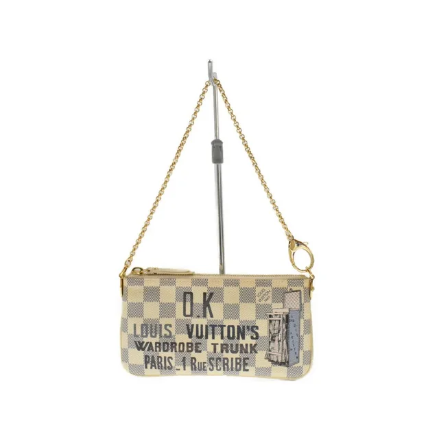 Louis Vuitton Pochette Mira Wardrobe Trunk Damier Azur White Canvas Handbag in white Canvas from Poshmark
