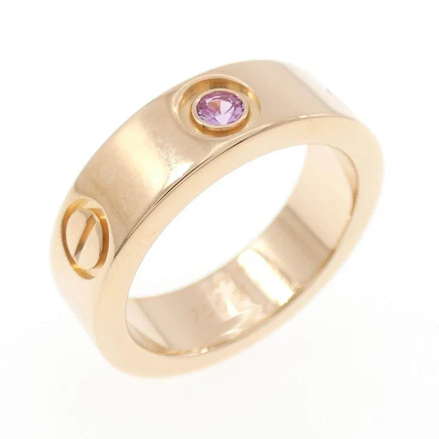 Cartier Love 750 Pink Gold Sapphire Ring Size 49 in Pink from LuxUness