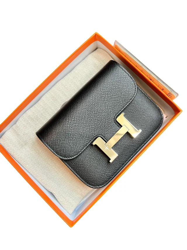 Hermès Constance Slim Black Epsom PHW #W in Black Epsom leather from Luxury Promise