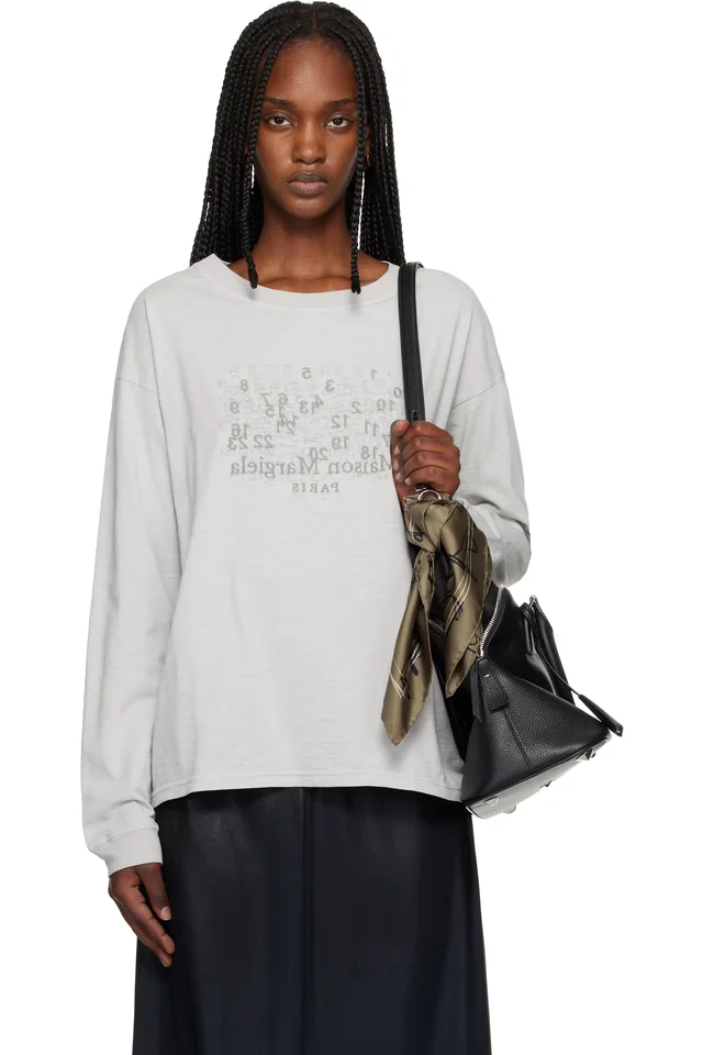 Maison Margiela Gray Numerical T-shirt, image 1 of 1 from SSENSE