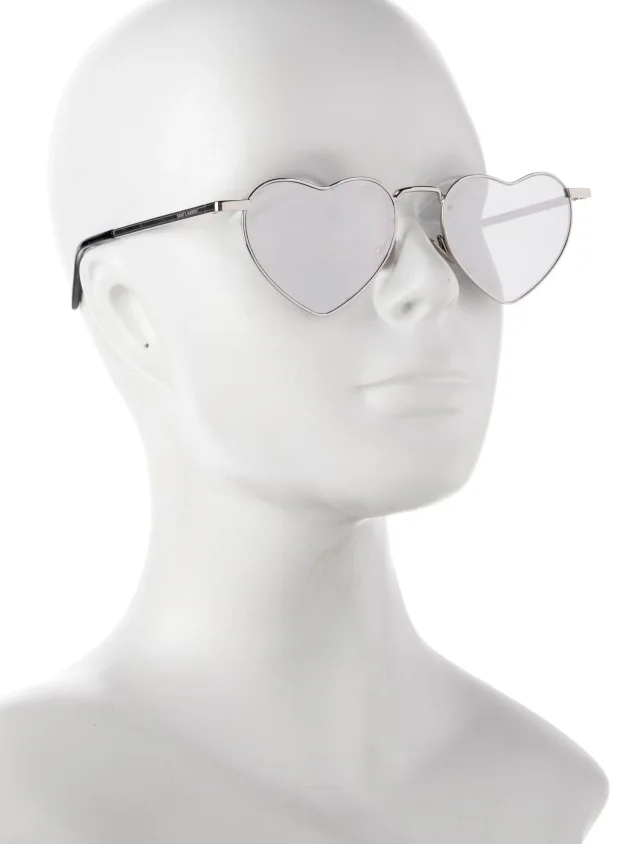 Saint Laurent Loulou Heart Sunglasses in silver|gray from The RealReal, photo 3 of 3