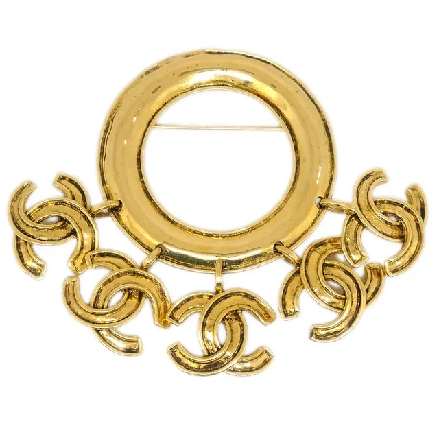 Chanel Fringe Brooch Pin Corsage Gold 94P in Gold from AMORE Vintage Tokyo