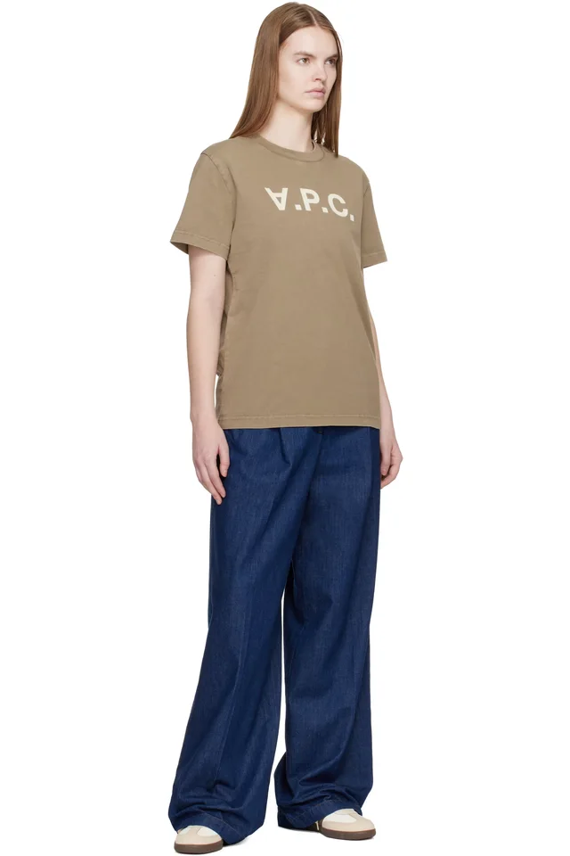 A.P.C. Khaki Standard Grand 'VPC' T-shirt, photo 4 of 4 from SSENSE