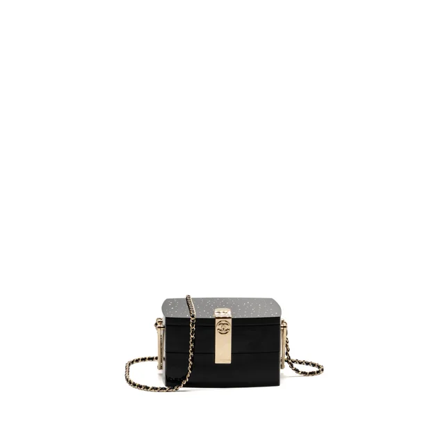 Chanel 2016 moonlight Minaudiere evening bag lucite / crystal black LGHW in Black Resin from EMIER