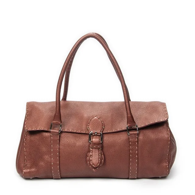Fendi Selleria Linda Tote in silver|gray|red Leather from Poshmark