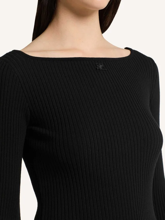 Courrèges Square Neck Rib Knit Sweater, photo 4 of 4 from SENSER
