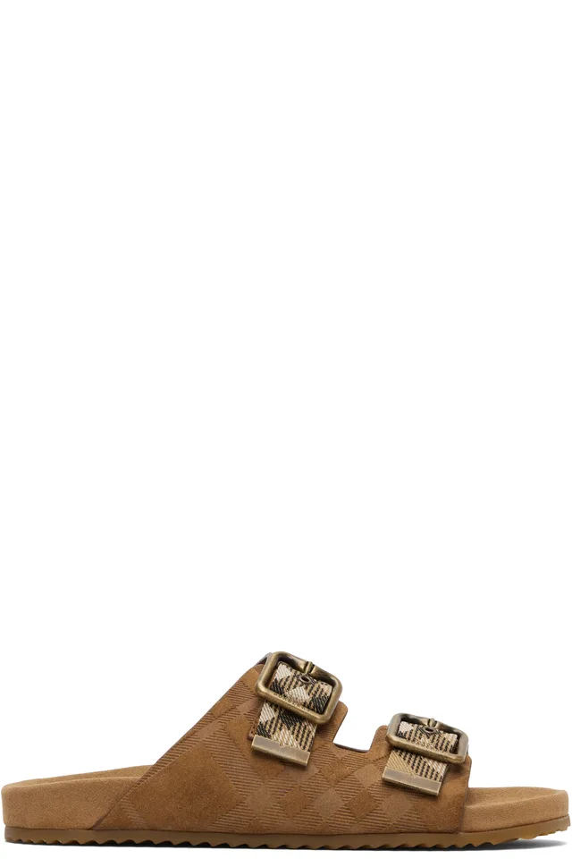 Brown Check Suede Urchin Sandals, image 1 of 1 from SSENSE