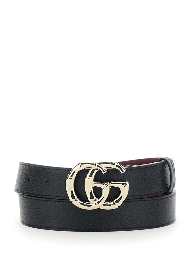 Gucci Interlocking Gg Buckle Calf Belt — Black Leather in Black Leather from HEWI