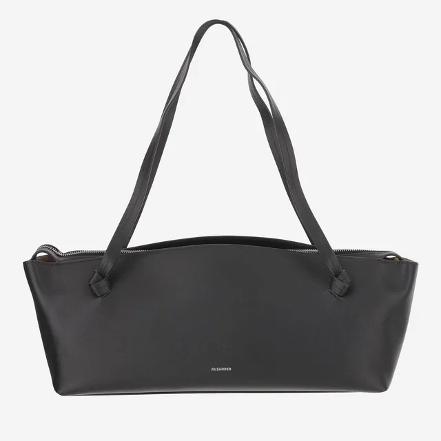 Jil Sander Leather Shoulder Bag — Black in Black Leather from HEWI