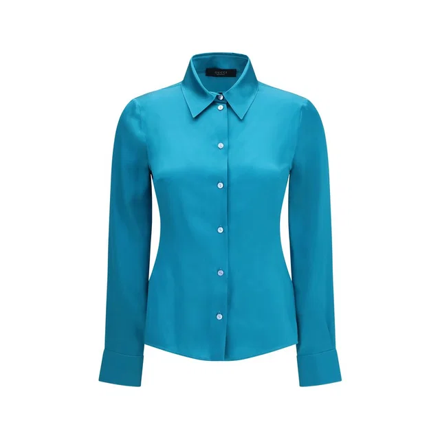 Gucci Blue Silk Dress Shirt in Blue Silk from HEWI