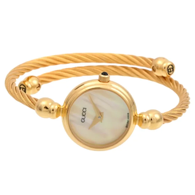 Gucci Round logo face bangle watch 2700.2.L quartz shell from VINTAGE QOO TOKYO, photo 2 of 5