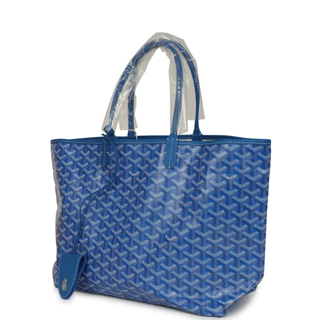 Goyard Goyardine Sky Blue Saint Louis PM Tote Bag Palladium Hardware in Blue Calfskin from Madison Avenue Couture, photo 2 of 2