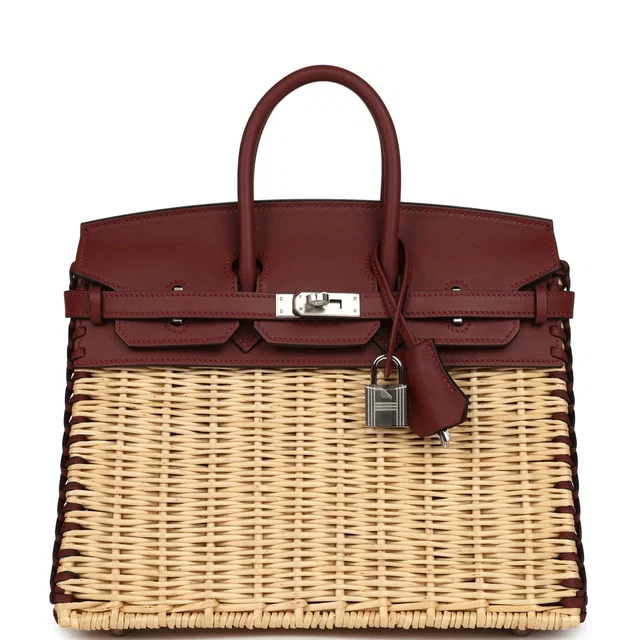 Hermès Picnic Birkin 25 Rouge H Swift Palladium Hardware in Burgundy Swift leather from Madison Avenue Couture
