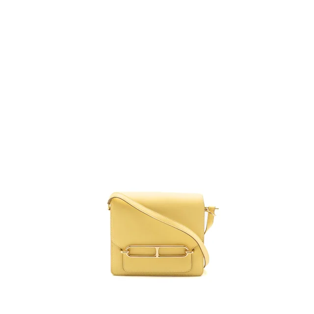 Hermès Mini Roulis Swift 1Z Jaune Poussin GHW Stamp Z in Yellow Swift leather from EMIER