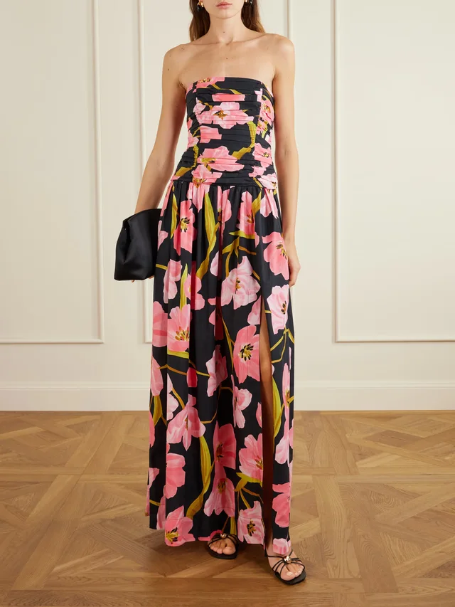 CARA CARA Montreal strapless pleated floral-print cotton-poplin maxi dress, photo 2 of 2 from NET-A-PORTER (Canada)