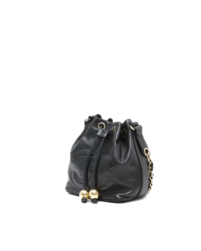 Chanel CC Drawstring Bucket Bag in Leather from A Retro Tale, photo 2 of 8