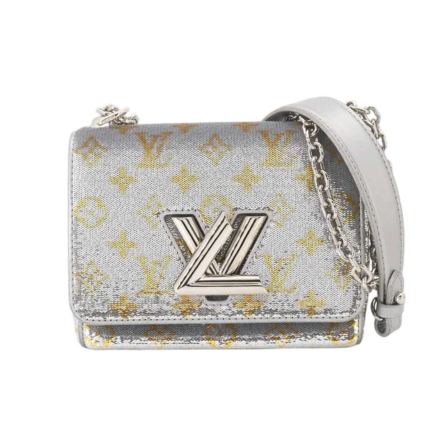 Louis Vuitton Monogram Sequin Twist PM Chain Shoulder Bag Silver in Silver Leather from The Reluxe