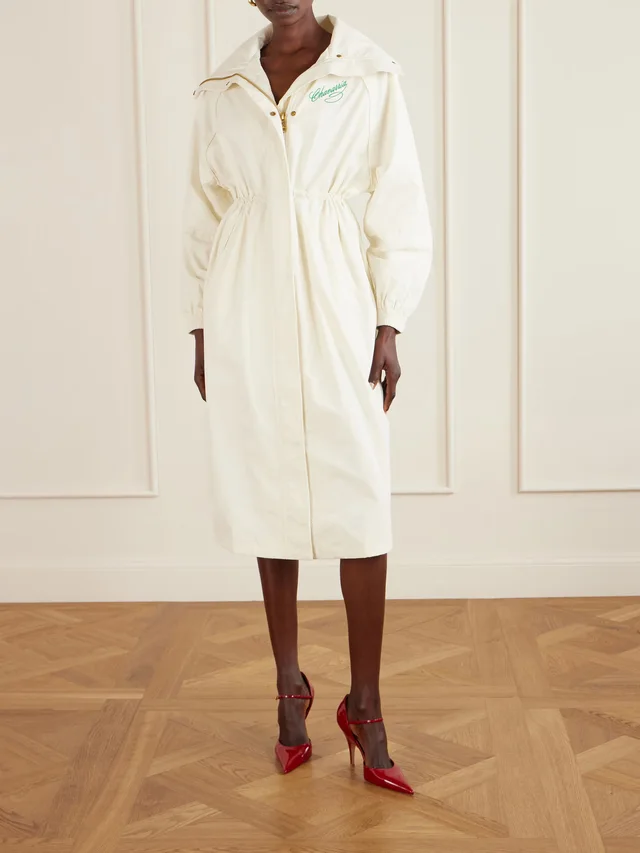 WILLY CHAVARRIA Ruff Rider embroidered cotton coat in White, photo 2 of 2 from NET-A-PORTER (Canada)