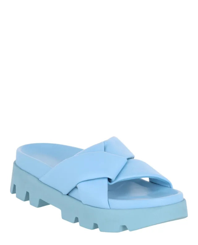Salvatore Ferragamo Air Lug Slides in blue, photo 2 of 6 from ShopSimon