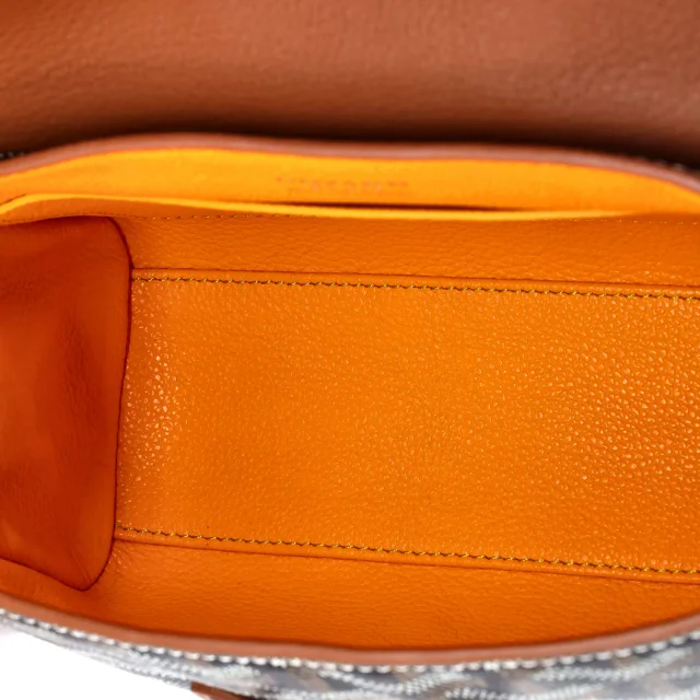 Goyard Saigon Top Handle Bag Coated Canvas with Leather Mini in brown|red Coated canvas from Rebag, photo 5 of 6