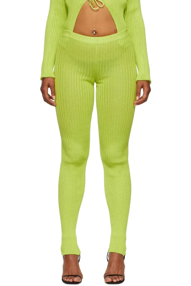 A. ROEGE HOVE Green Nylon & Cotton Leggings, image 1 of 1 from SSENSE