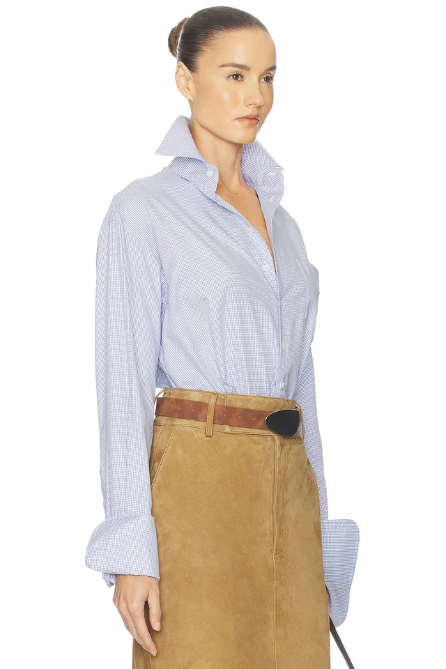Helsa Classic Oversized Shirt in Blue Check, photo 2 of 6 from REVOLVE (Canada)