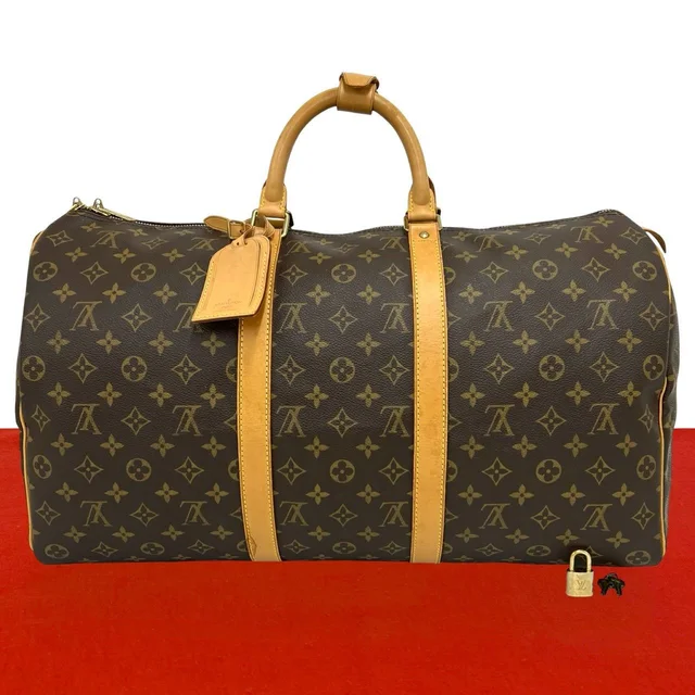 Louis Vuitton Vintage Keepall 50 Monogram Leather Boston Bag Brown in Brown Leather from The Reluxe
