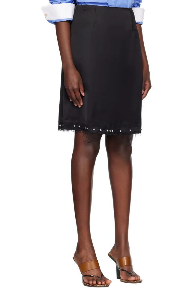 Wales Bonner Black Iris Studded Midi Skirt, photo 2 of 4 from SSENSE