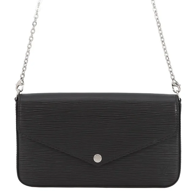Louis Vuitton Chain Wallet Epi Pochette Felicie Black Shoulder Bag in Black from The Reluxe