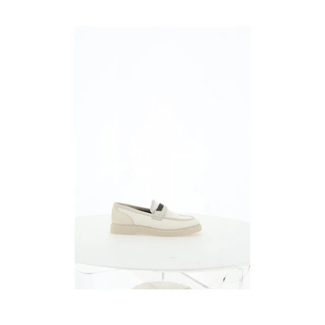 Brunello Cucinelli Beige Loafers Shoes in Beige Calfskin from HEWI